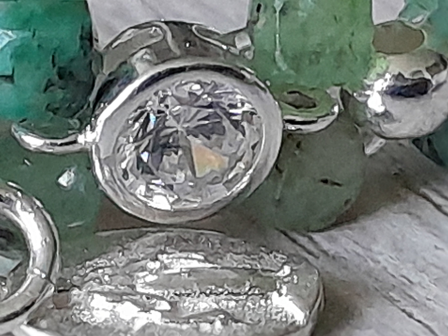 Emerald Bracelet 925 sterling 15,5-16,5cm) (75-2)