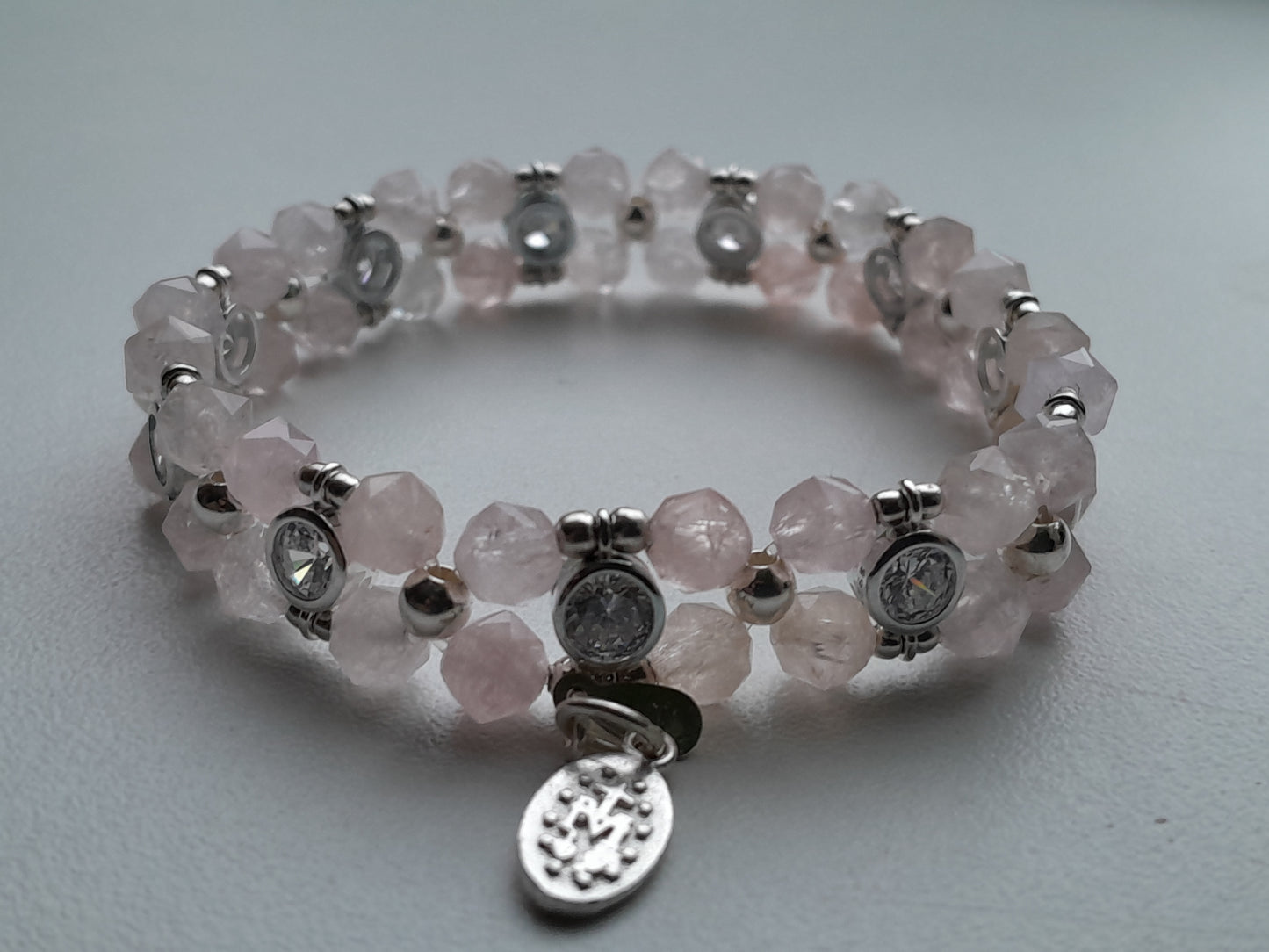 Pink Morganiet Bracelet (6mm facet geslepen) met 925 sterling zilver |