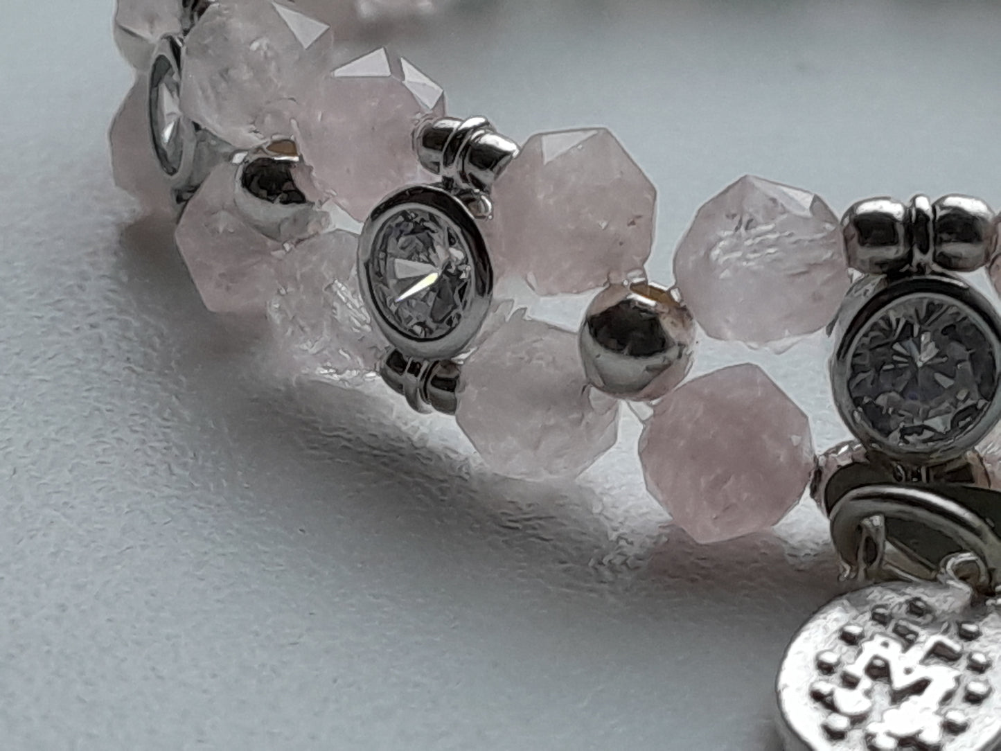 Pink Morganiet Bracelet (6mm facet geslepen) met 925 sterling zilver |