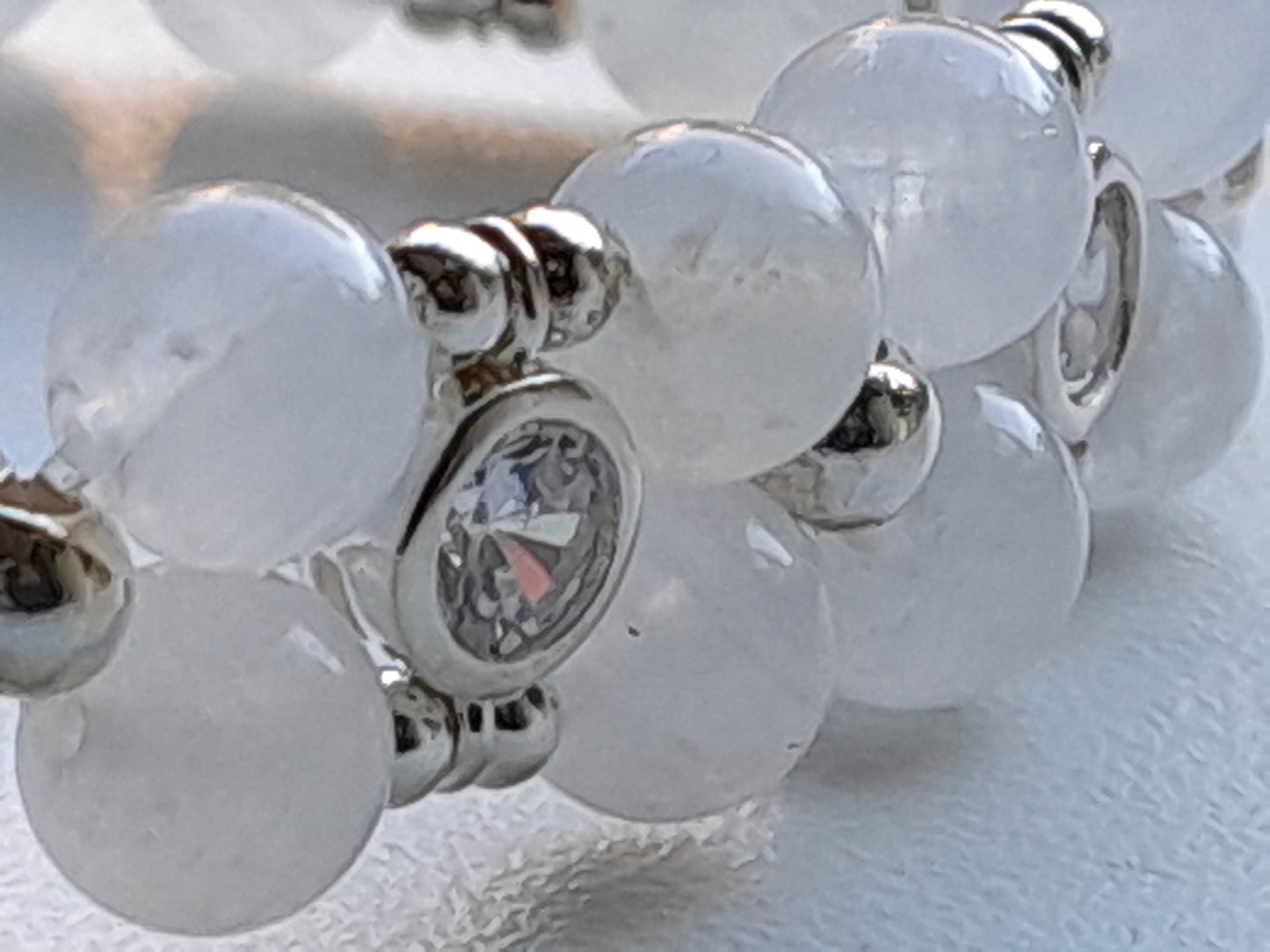 Moonstone bracelet 925 silver (17-18cm) (76)