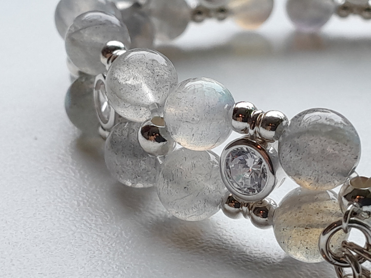 Labradorite Gemstone Bracelet - Sterling silver 925 (16-17cm) (30)