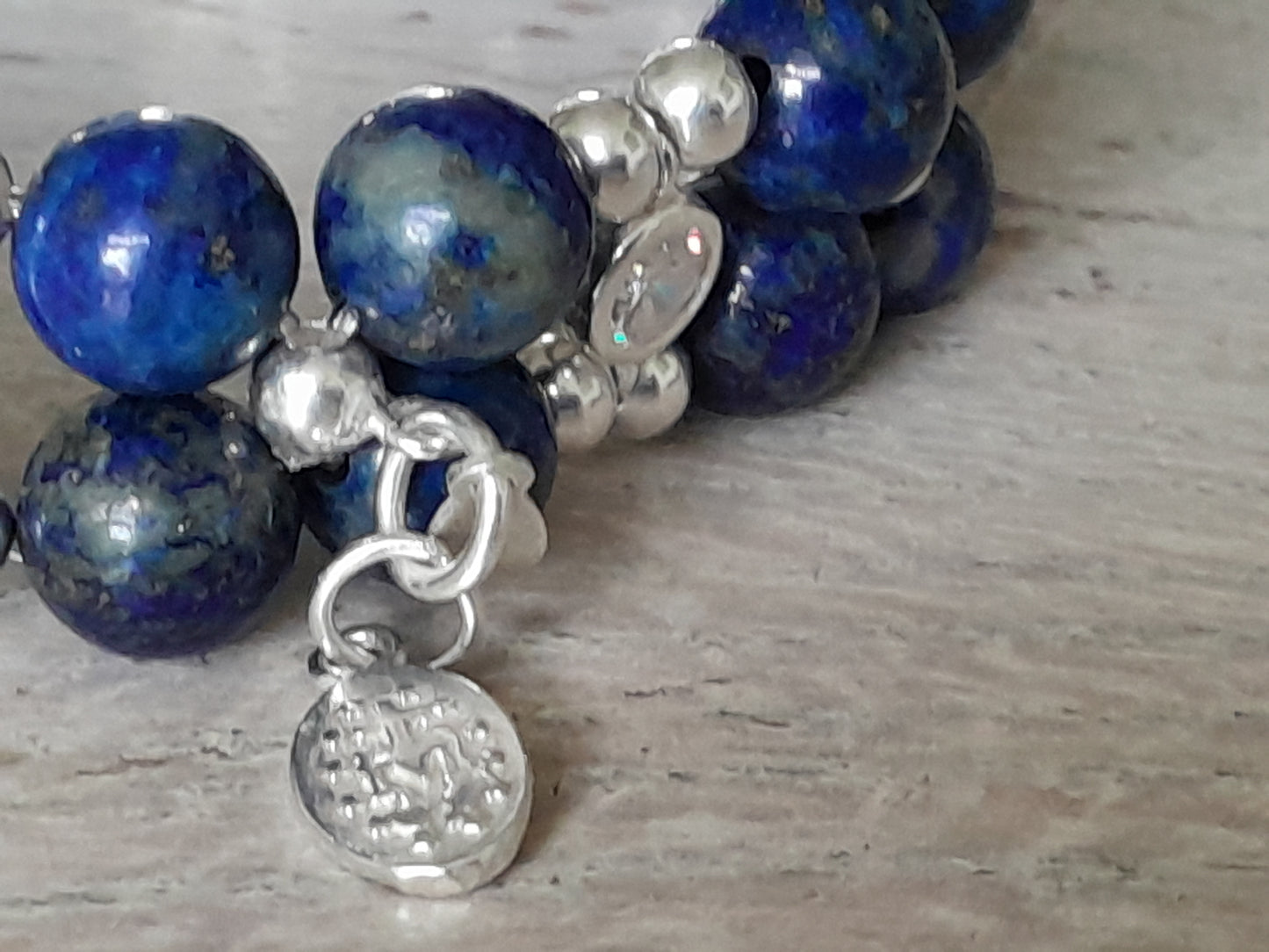 Lapis Lazuli bracelet with zirconia and 925 sterling silver (17-17,5cm) (31)