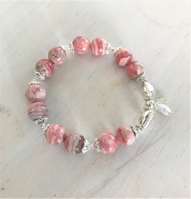 Rhodochrosite AA Bracelet 925 sterling silver (65)