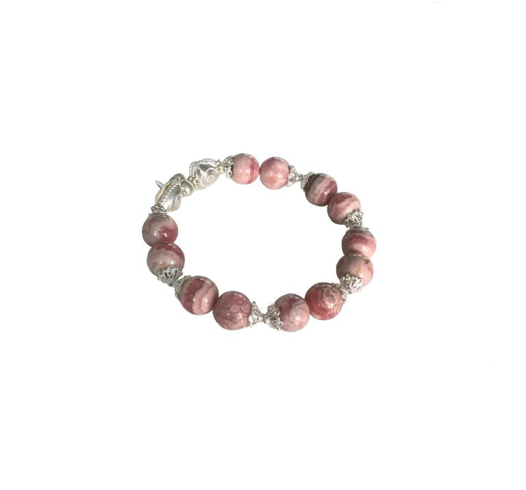 Rhodochrosite AA Bracelet 925 sterling silver (65)