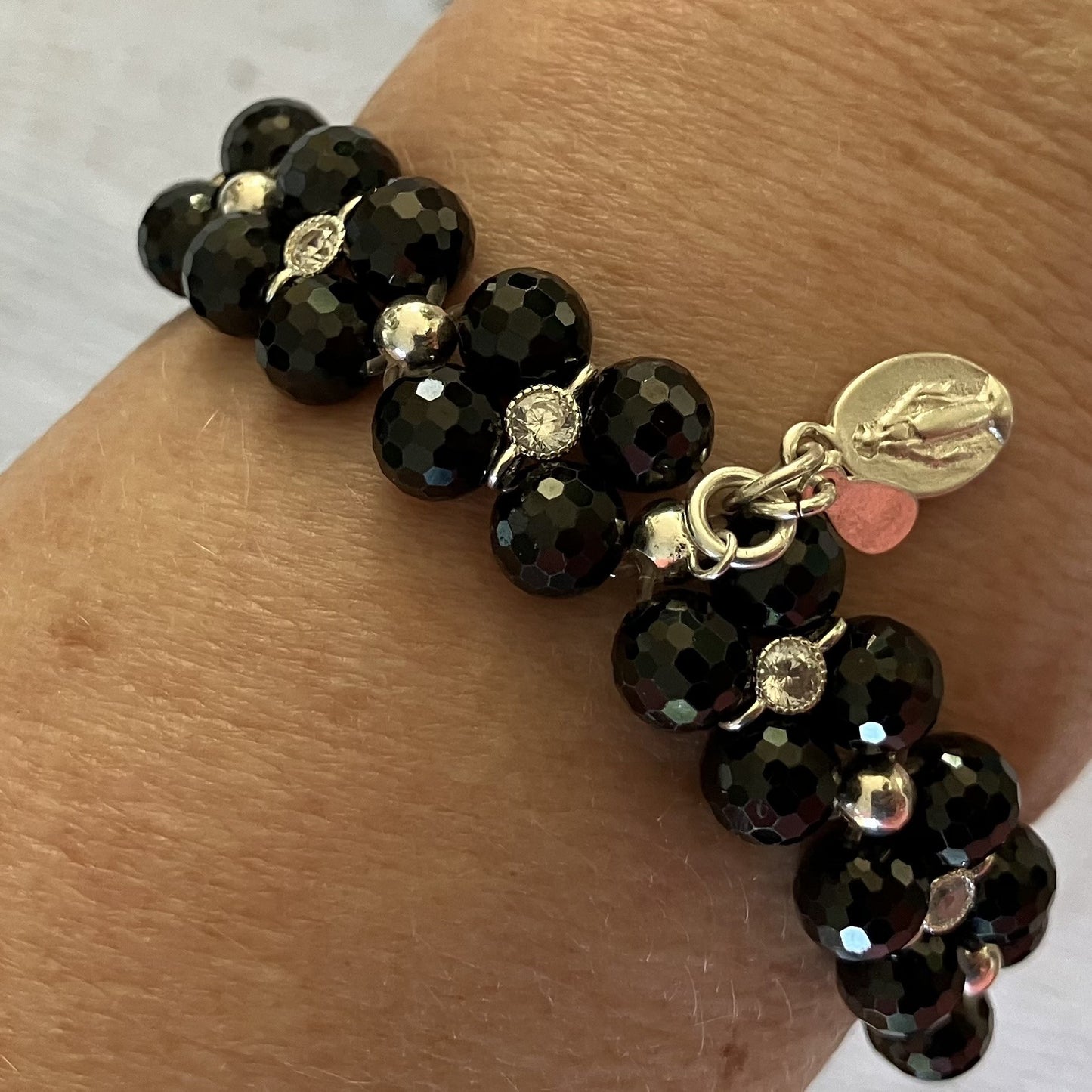 Tourmaline Women's Bracelet with 925 sterling silver. (16-17cm) (95)