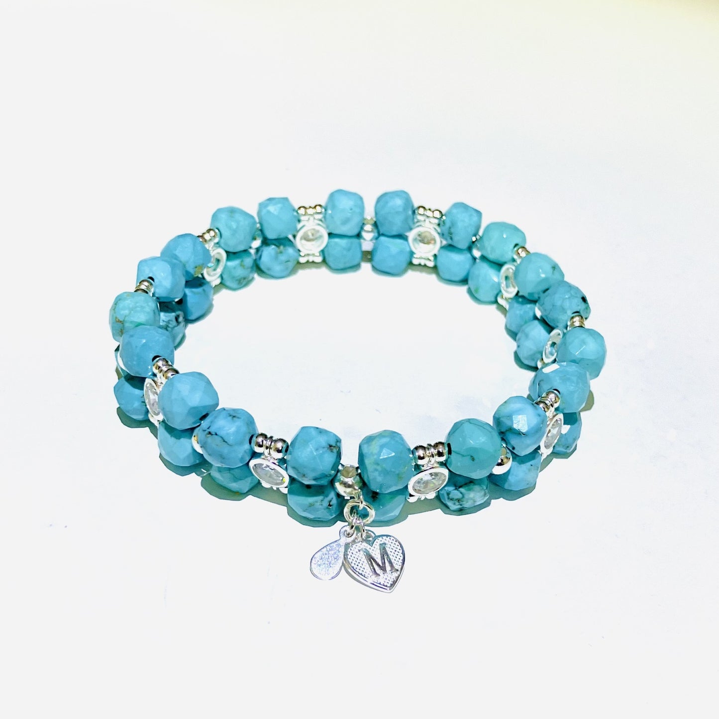Turquoise bracelet and 925 sterling silver (17-18cm) (103)
