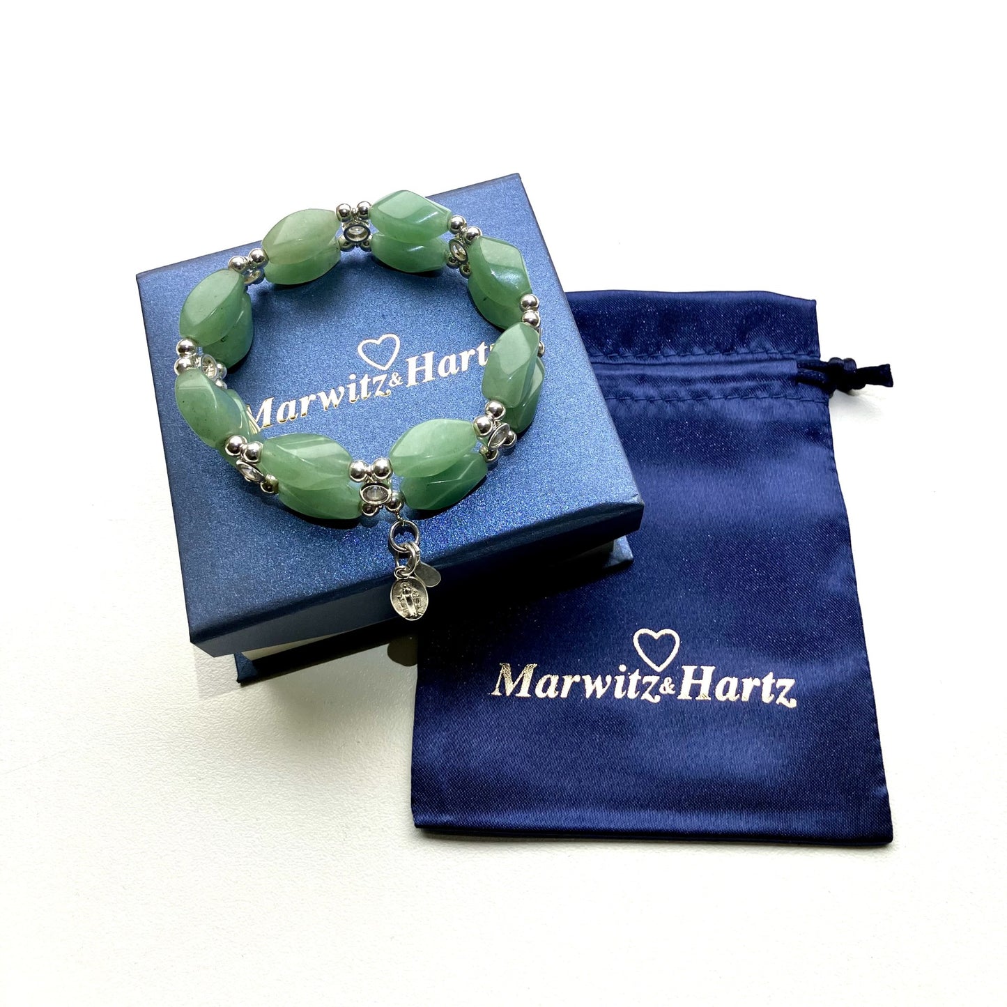 Aventurine Bracelet with zirkon spacers and 925 sterling silver (66)