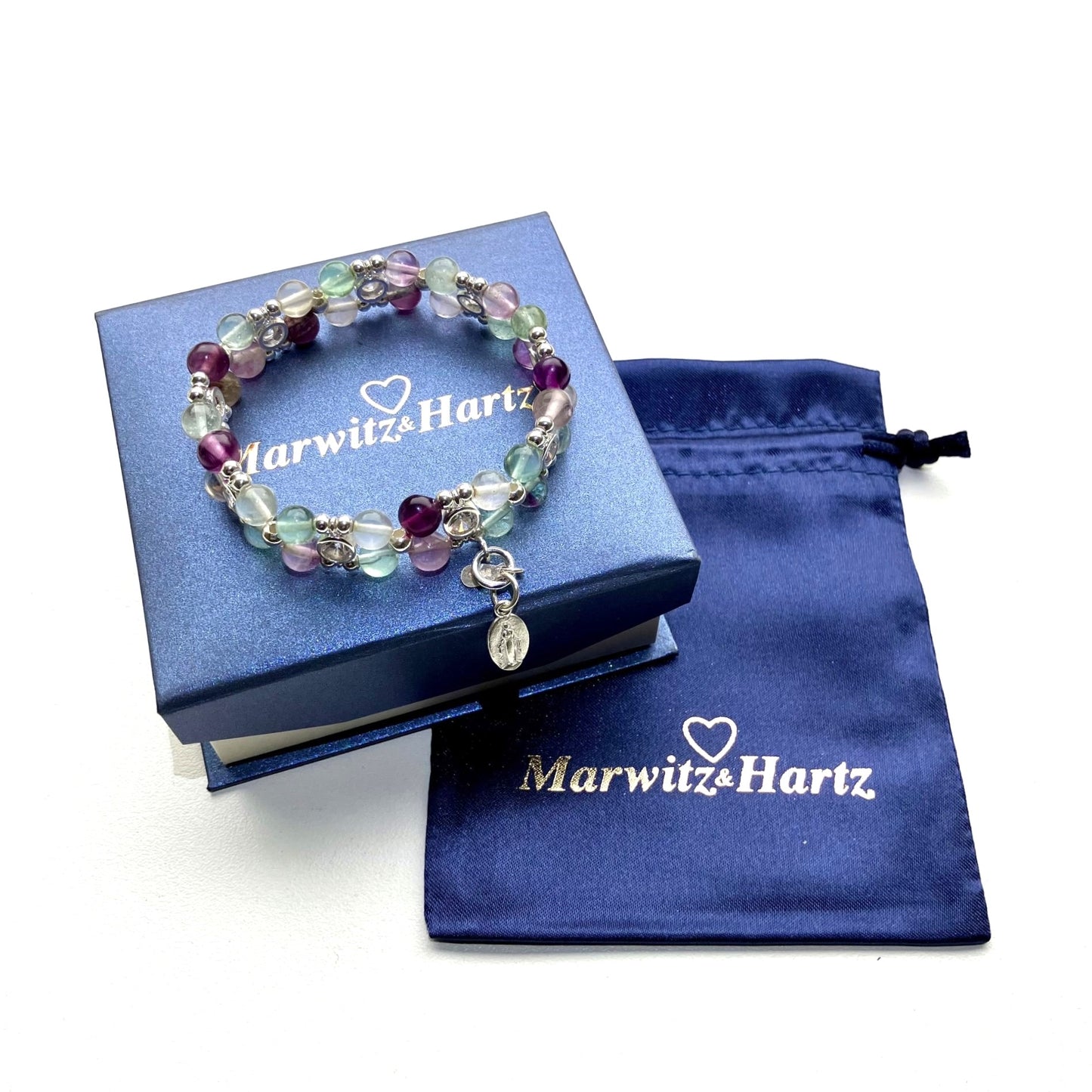 Fluorite Bracelet 925 silver (17-18cm) (81)