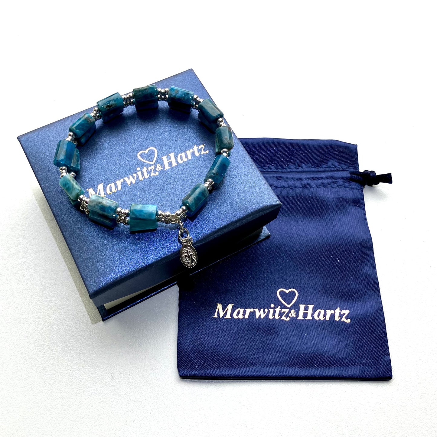 Apatite tube bracelet in 925 sterling silver (17-18cm) (10)
