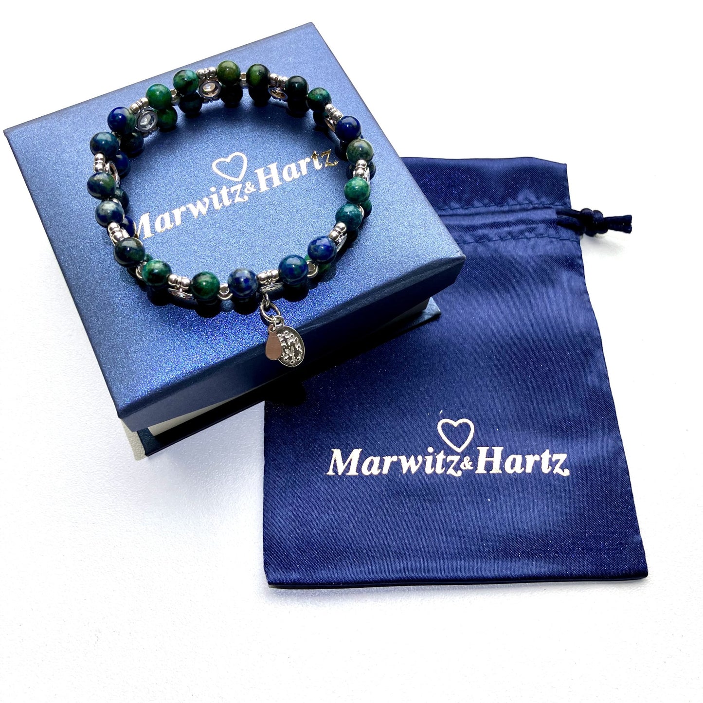 Chrysocolla Bracelet and 925 sterling silver (16-17cm) (55)