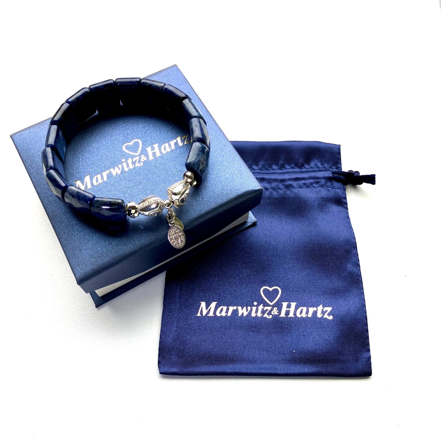 Dumortierite Bangle Bracelet (17-18cm) 925 silver (27)