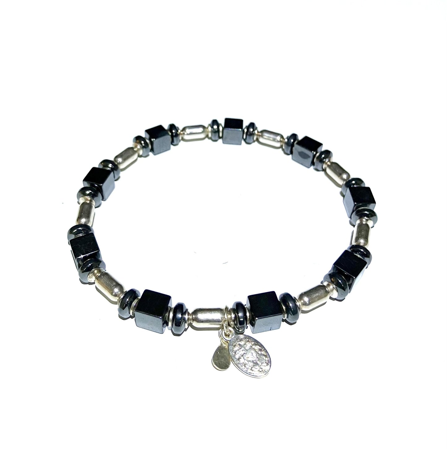 Hematite Bracelet 925 Sterling Silver (18,5 - 19,5cm) (15)