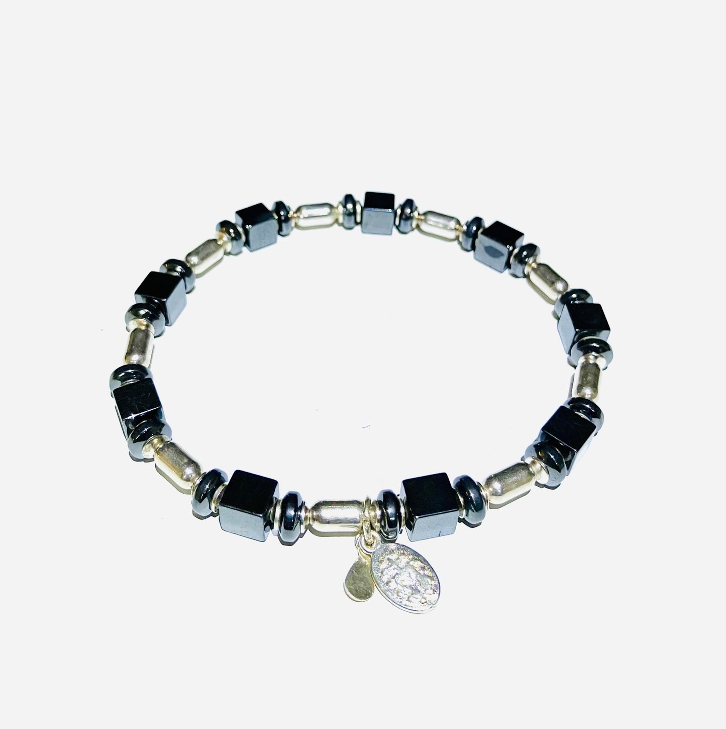 Hematite Bracelet 925 Sterling Silver (18,5 - 19,5cm) (15)