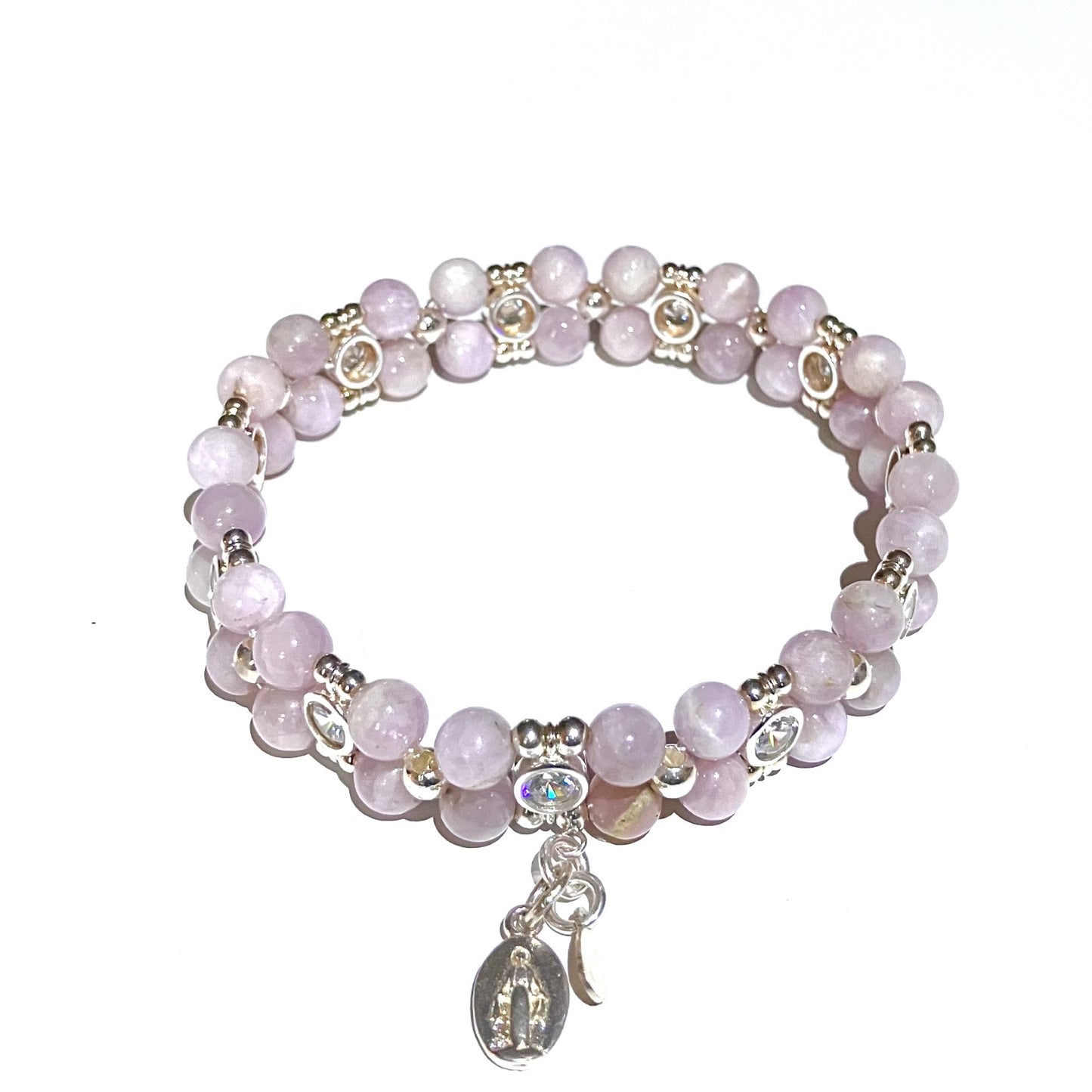 Kunzite bracelet 925 silver (17,5-18,5cm) (44)