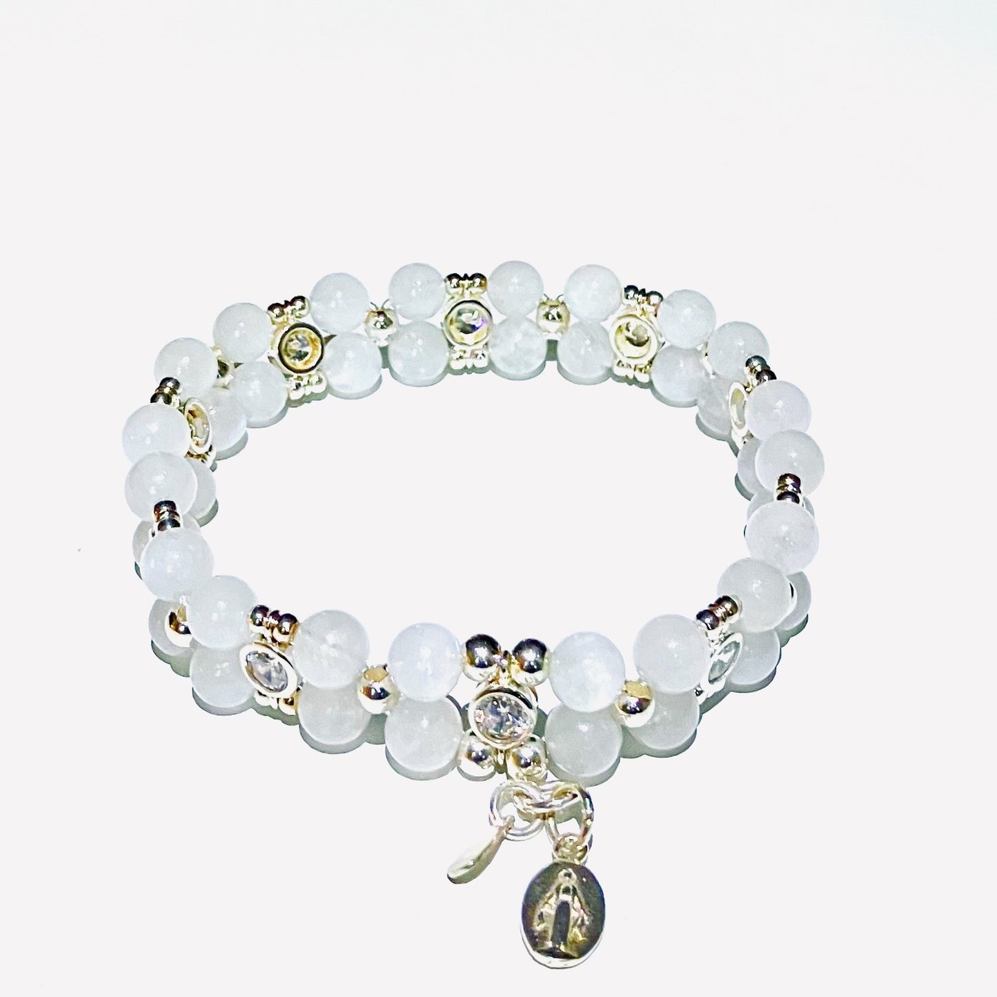 Moonstone bracelet 925 silver (17-18cm) (76)