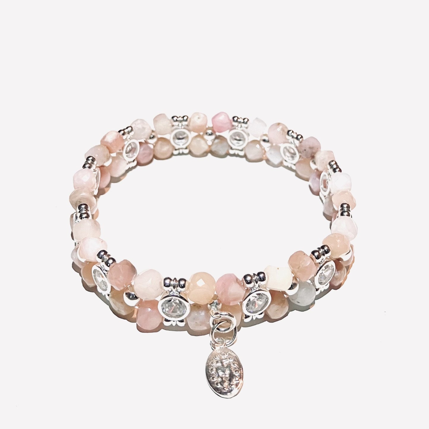 Andes Opal bracelet with zirkon and 925 silver (16-17cm) (57)