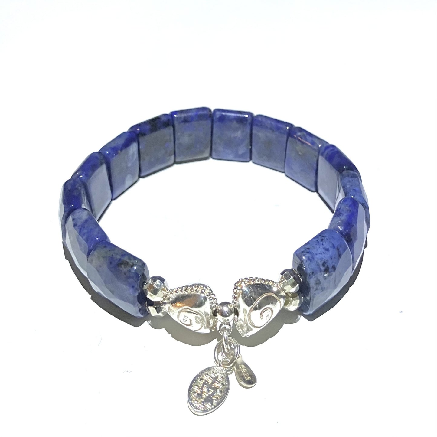 Dumortierite Bangle Bracelet (17-18cm) 925 silver (27)