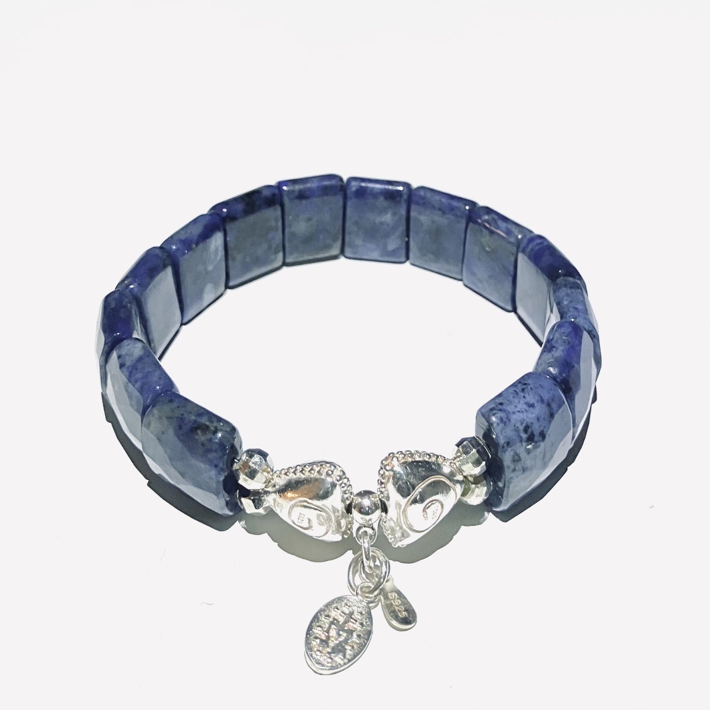 Dumortierite Bangle Bracelet (17-18cm) 925 silver (27)