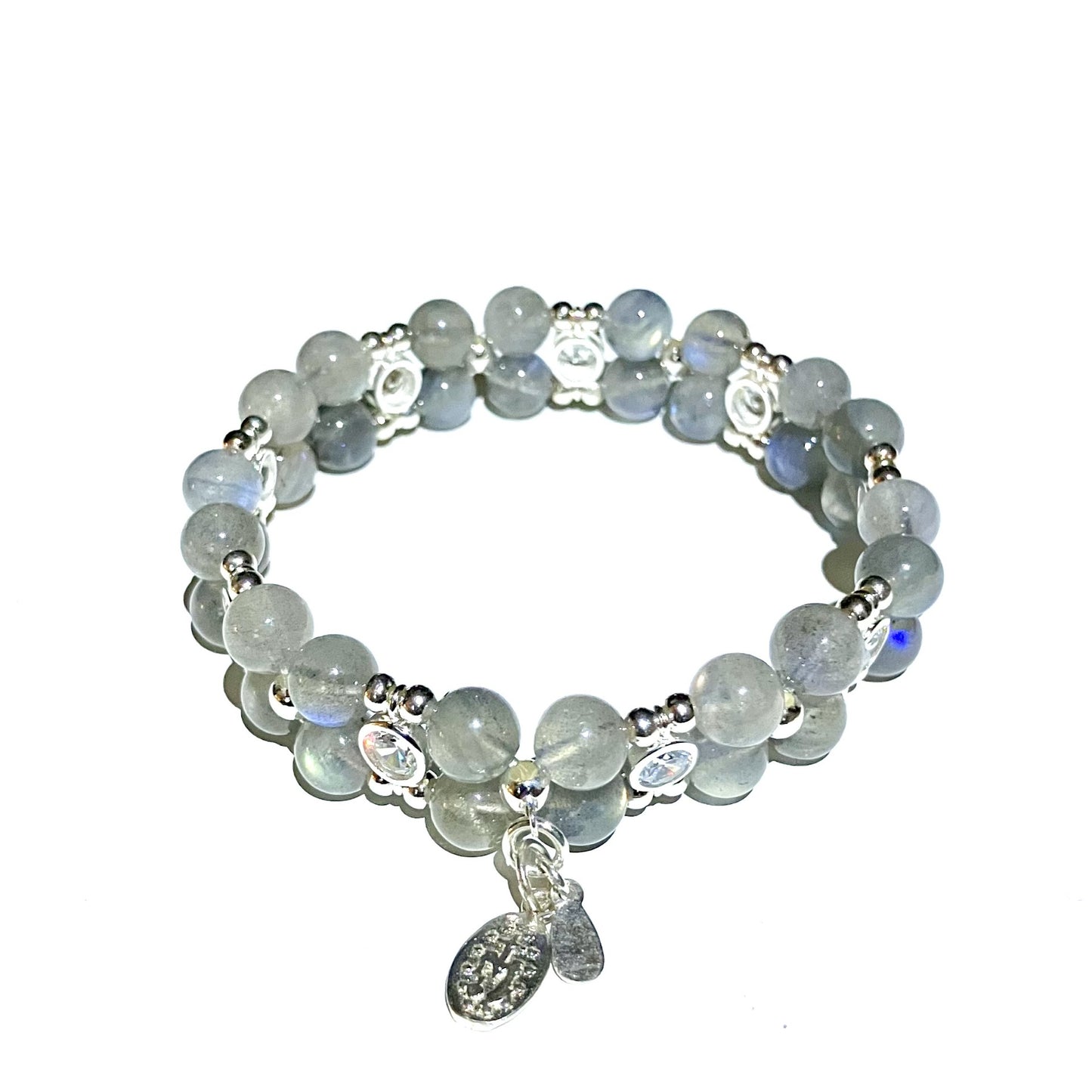 Labradorite Gemstone Bracelet - Sterling silver 925 (16-17cm) (30)