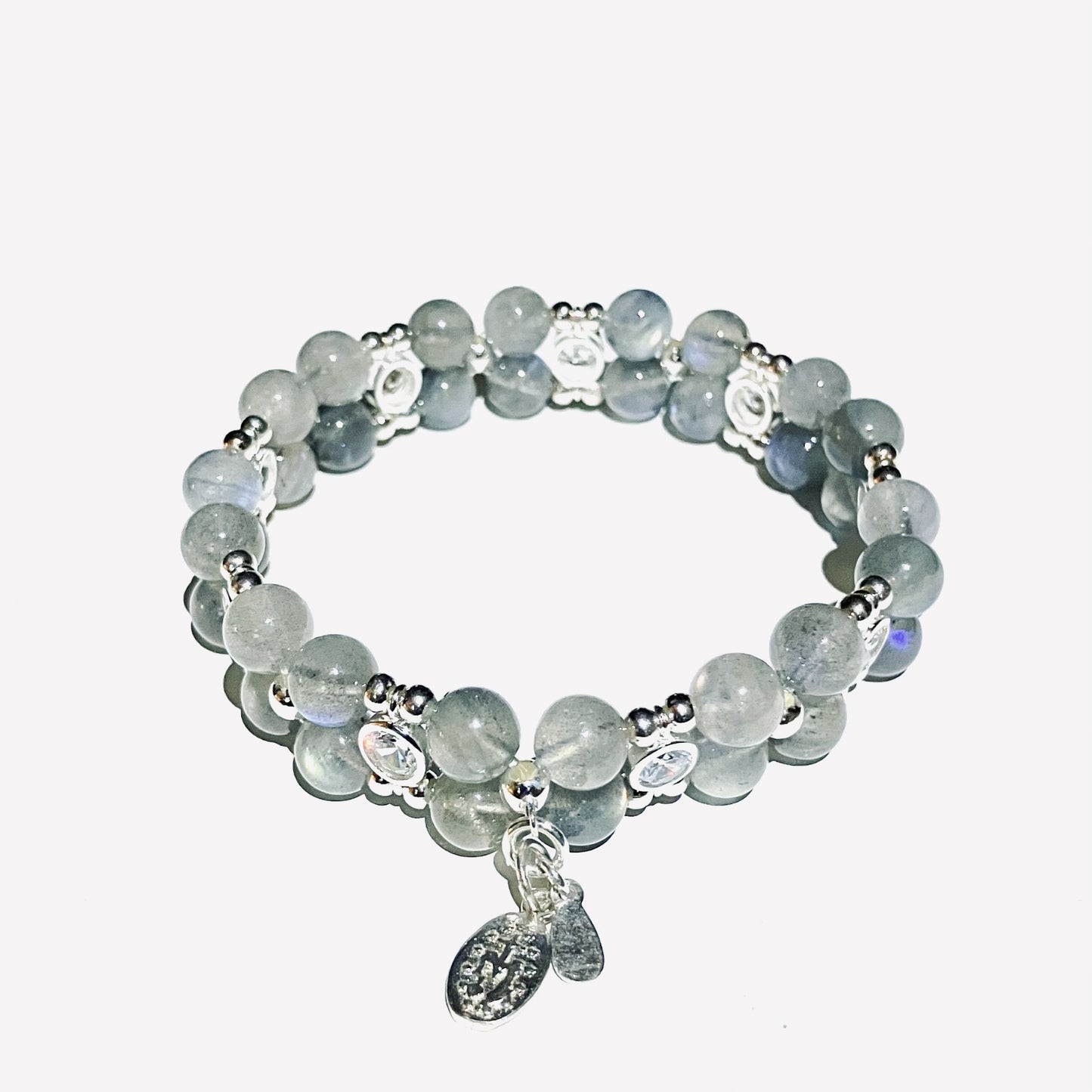 Labradorite Gemstone Bracelet - Sterling silver 925 (16-17cm) (30)