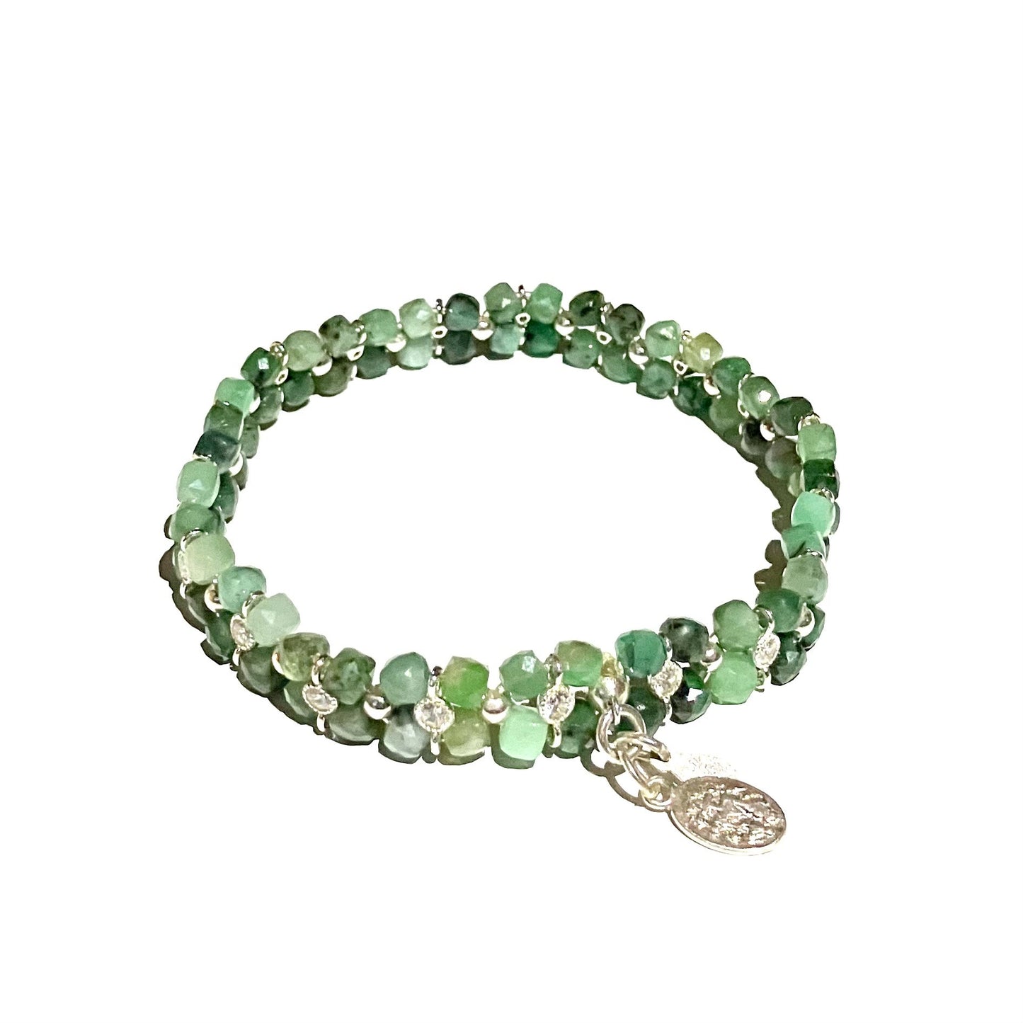 Emerald Bracelet 925 sterling 17,5-18,5cm) (75-1)