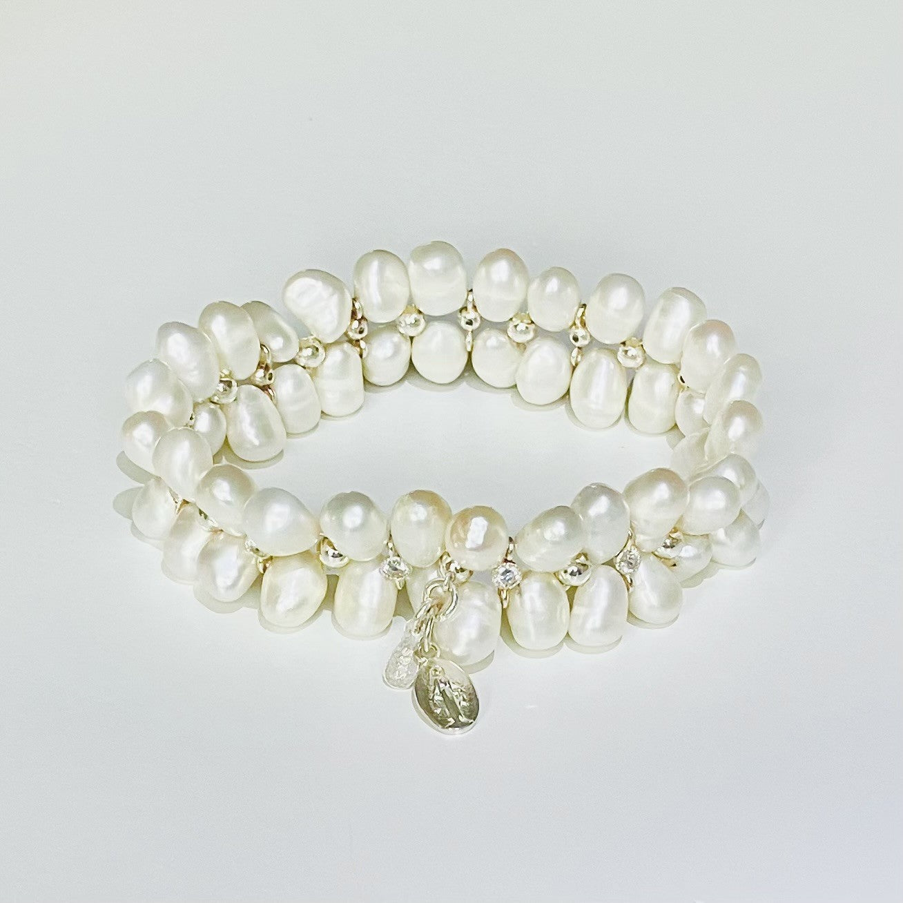 Pearl Bracelet - with 925 silver (17-18cm) (38)