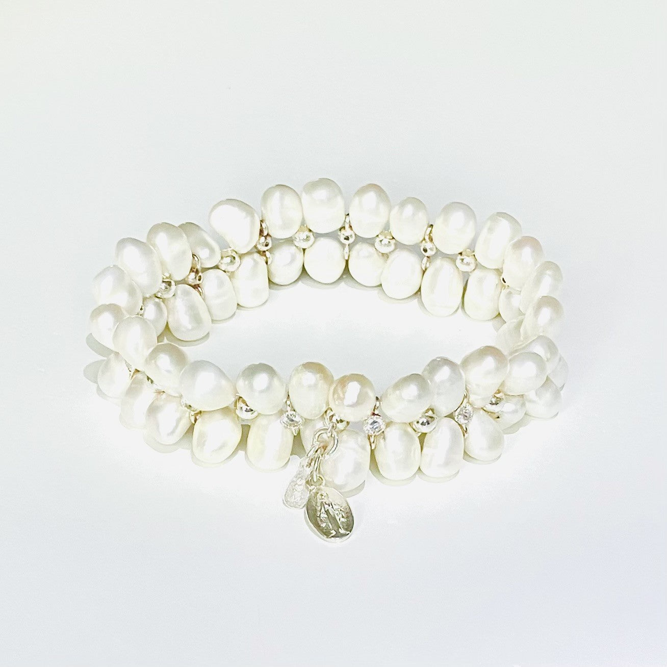 Pearl Bracelet - with 925 silver (17-18cm) (38)