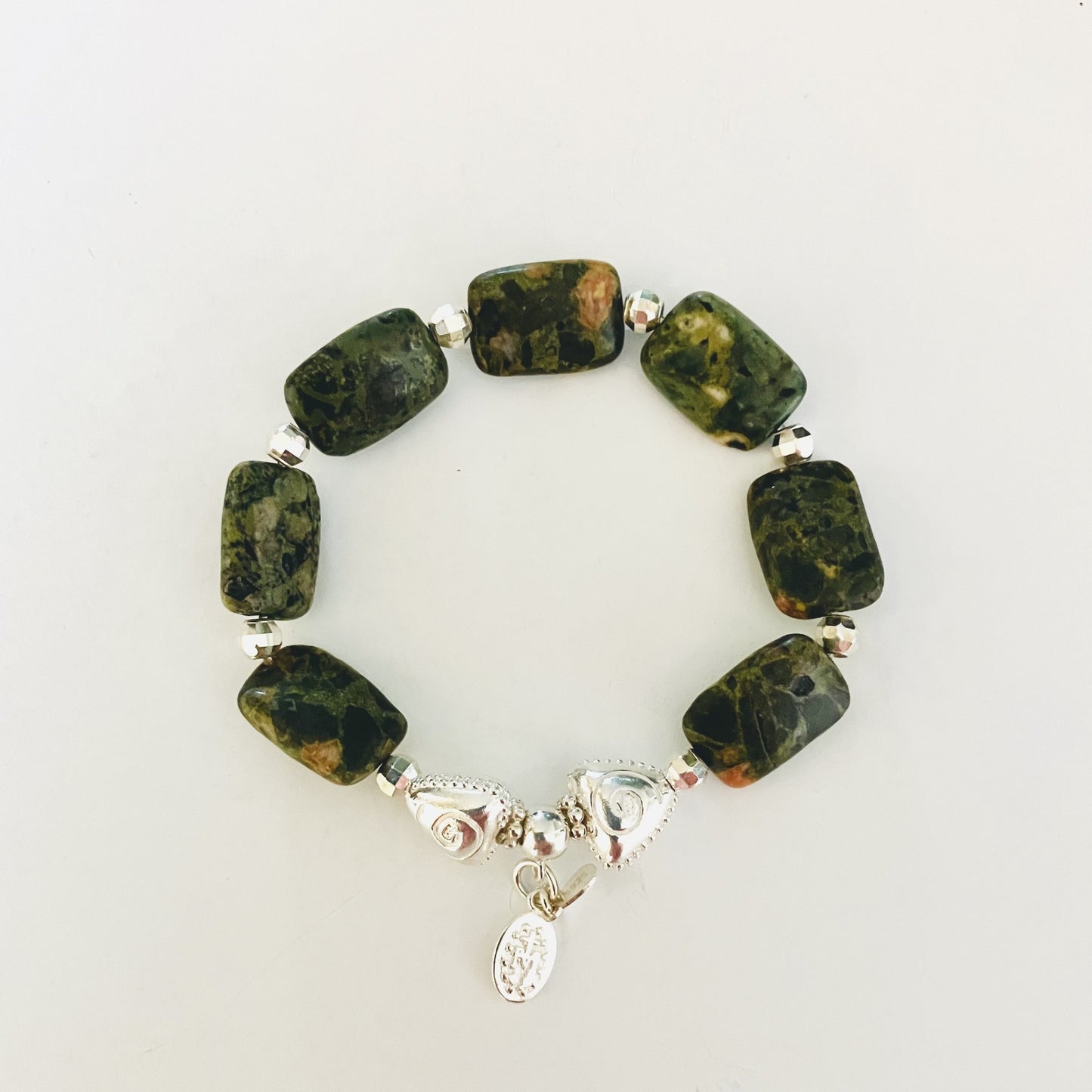 Rhyolite Bracelet with 925 sterling silver (16-17) (54-1)