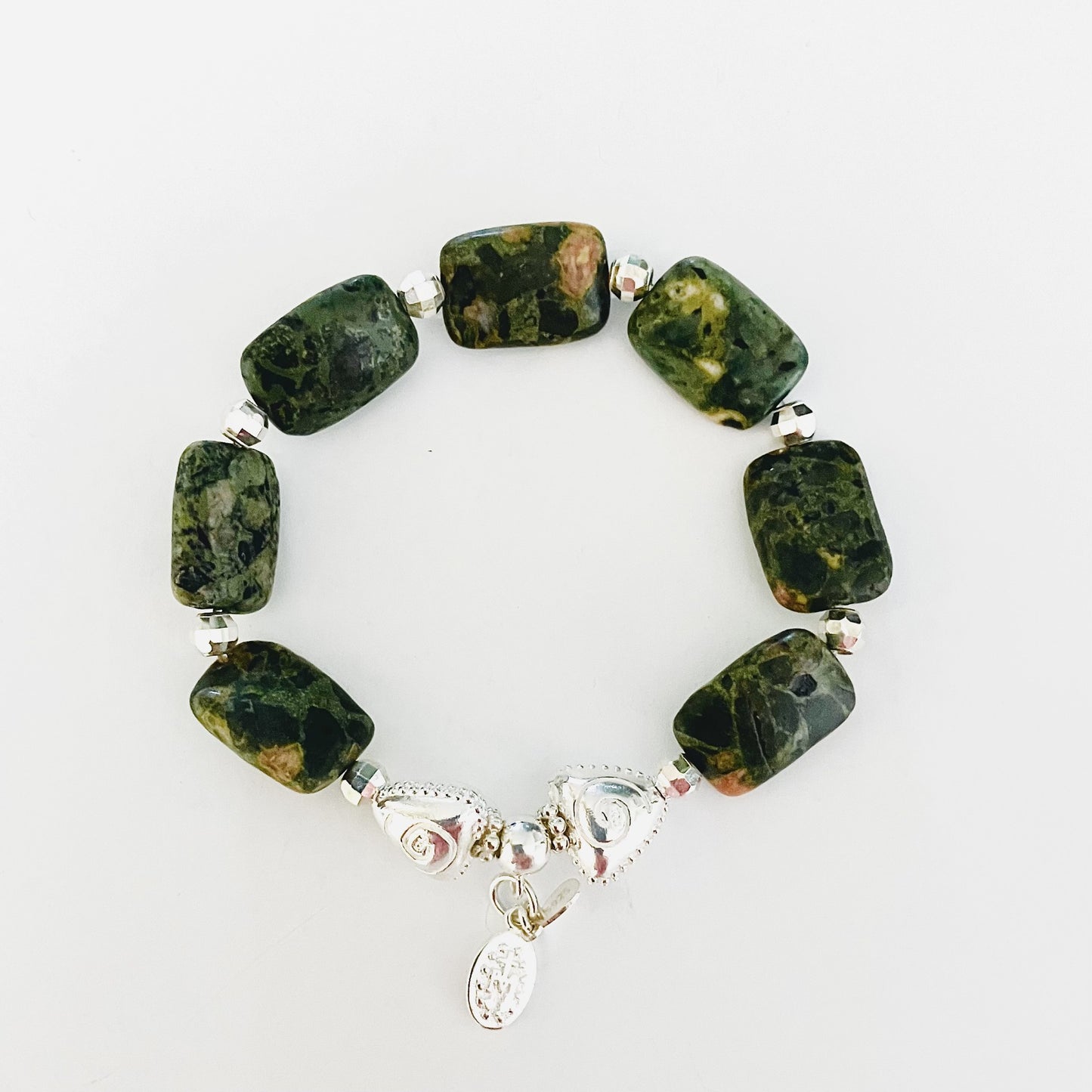 Rhyolite Bracelet with 925 sterling silver (16-17) (54-1)