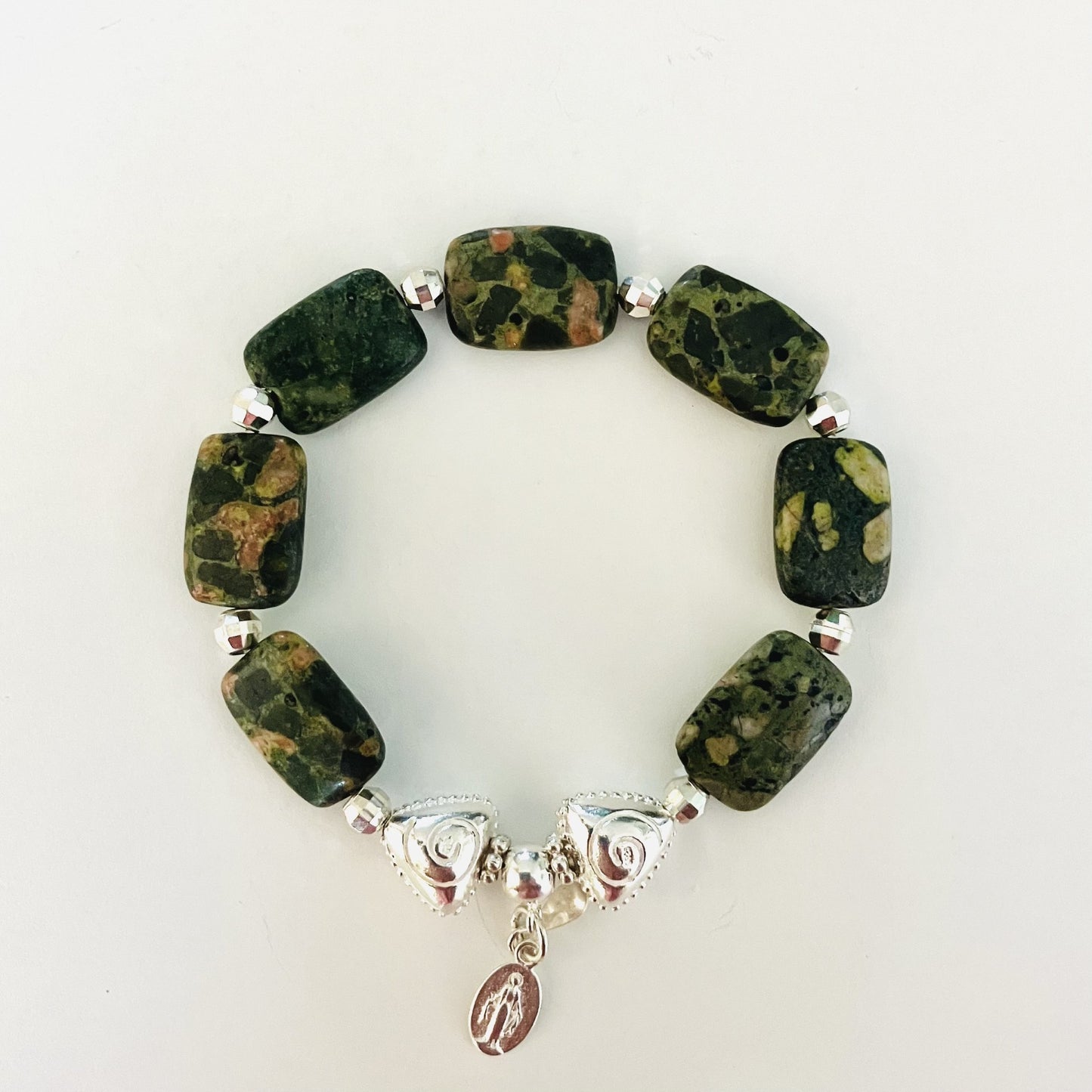Rhyolite Bracelet 925 sterling silver (16-17cm) (54-2)