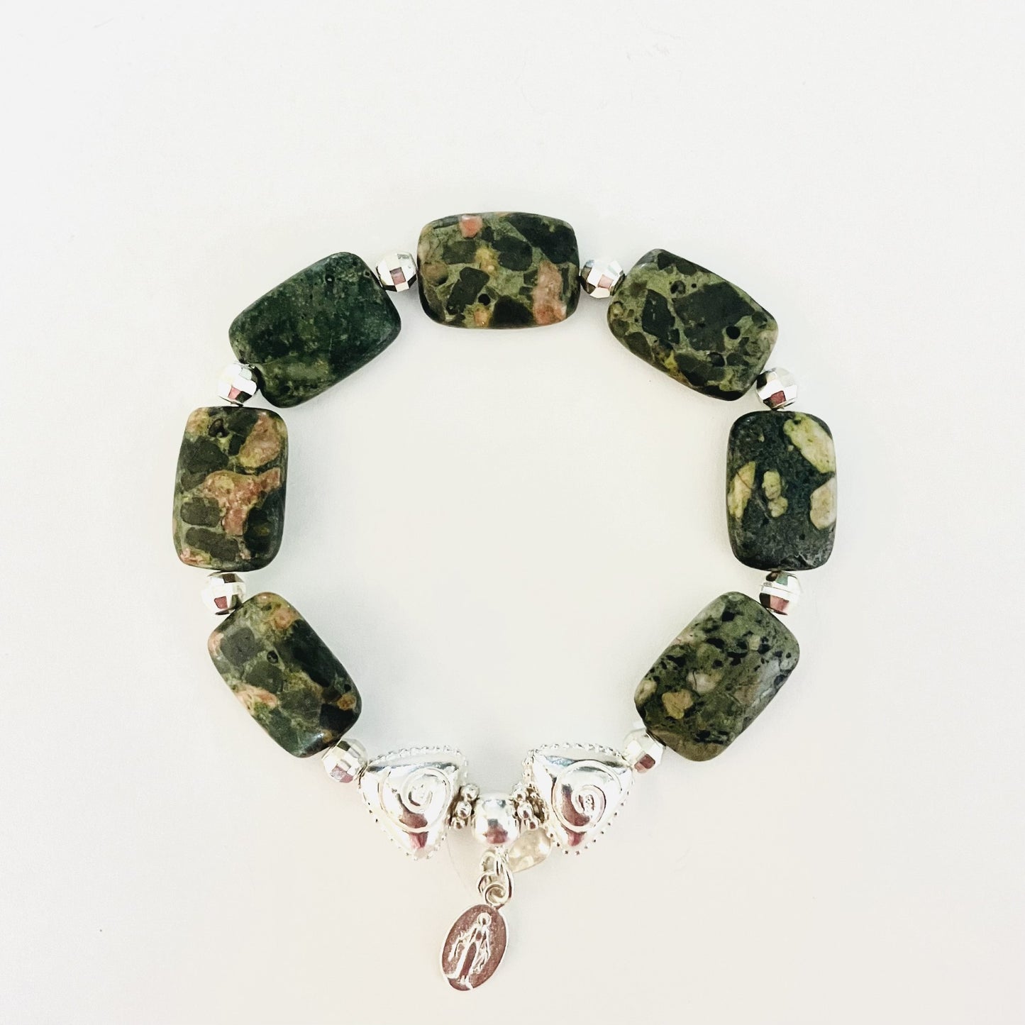 Rhyolite Bracelet 925 sterling silver (16-17cm) (54-2)