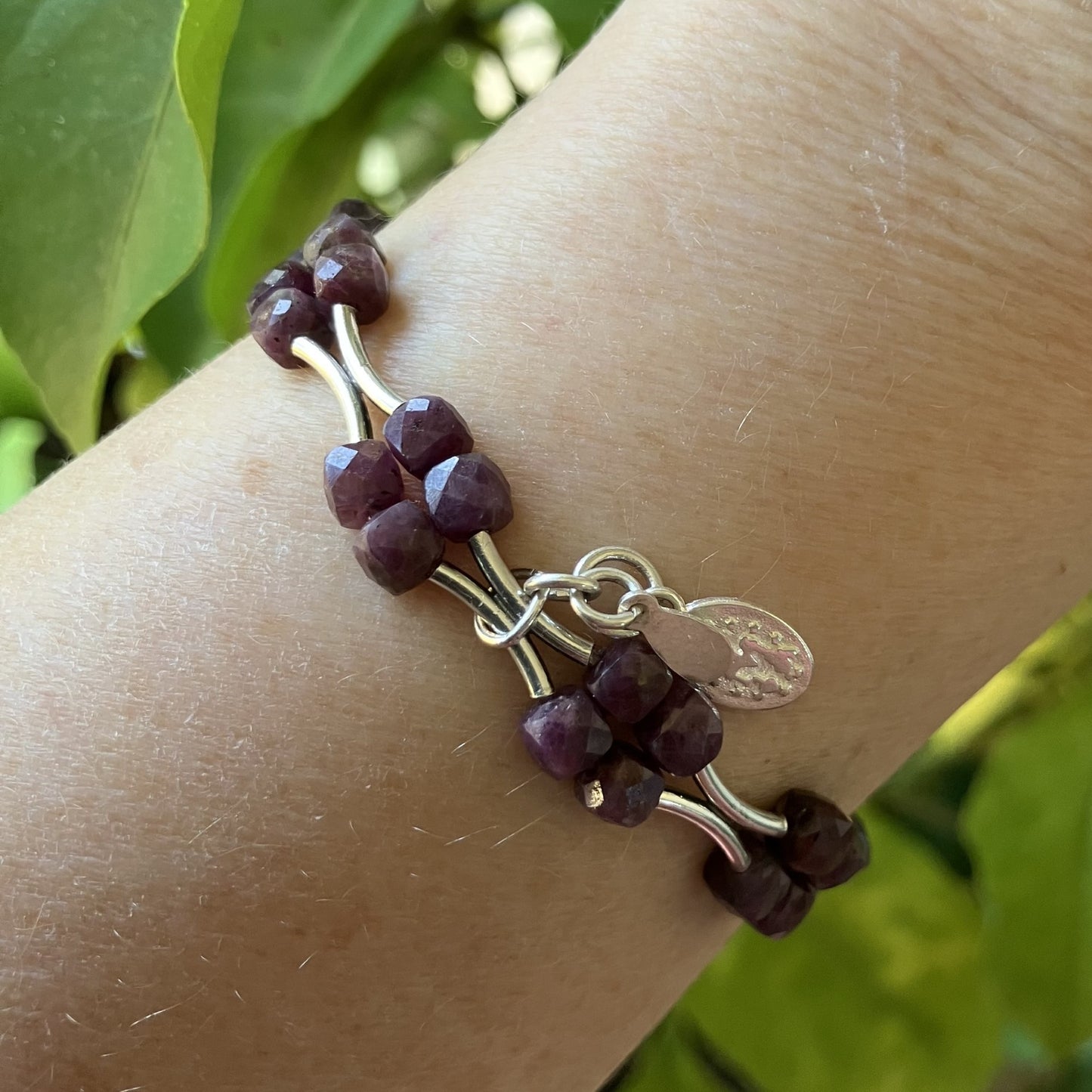 Ruby Bracelet 4mm facet cut in 925 sterling silver (42)