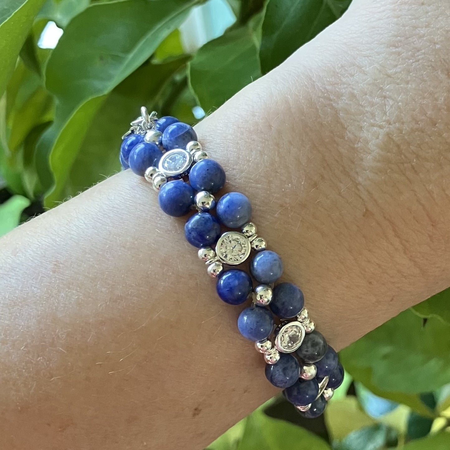 Sodalite Bracelet 925 sterling (17-18cm) (73)
