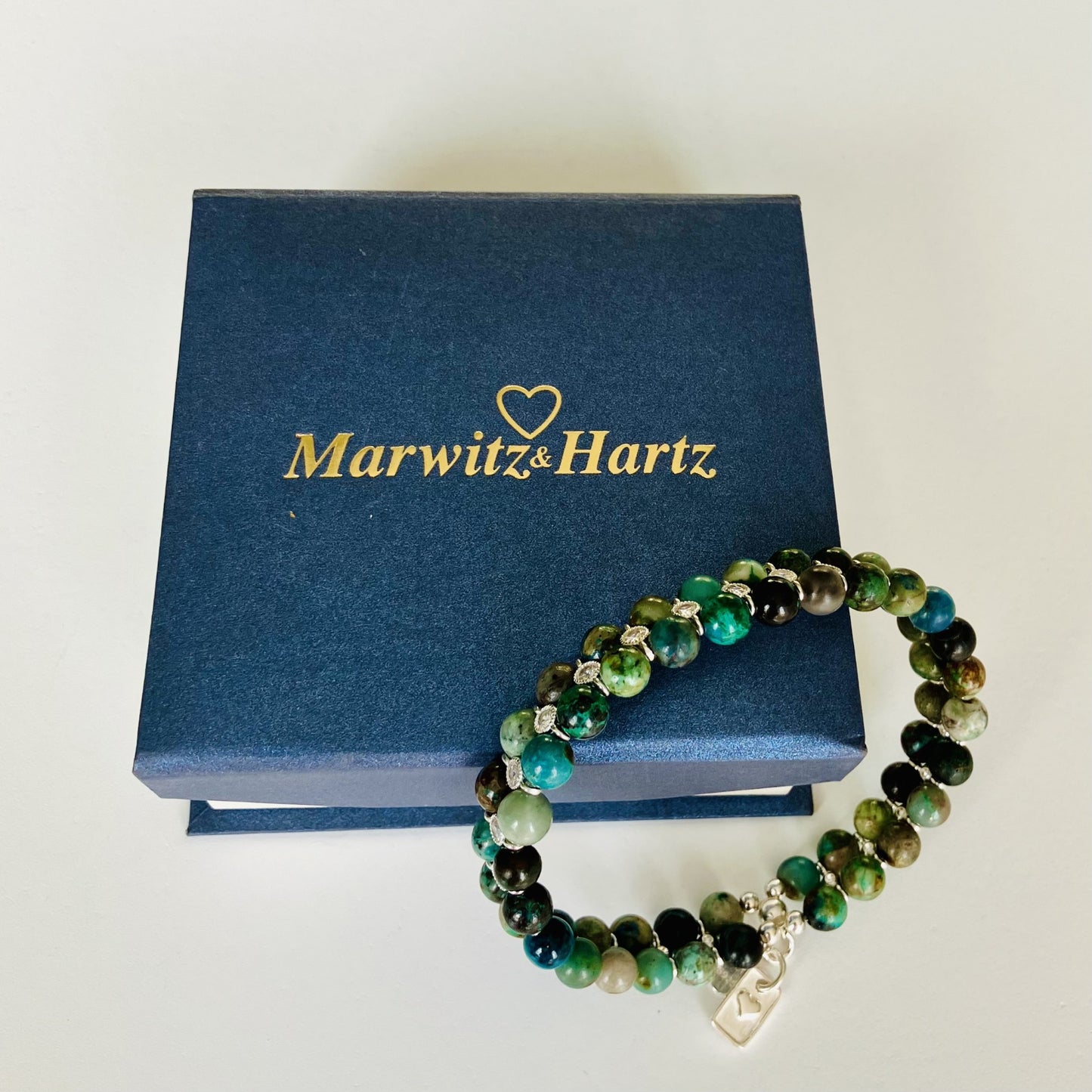 Turquoise African 5mm with zirkon connectors in 925 silver (16-17) (62)