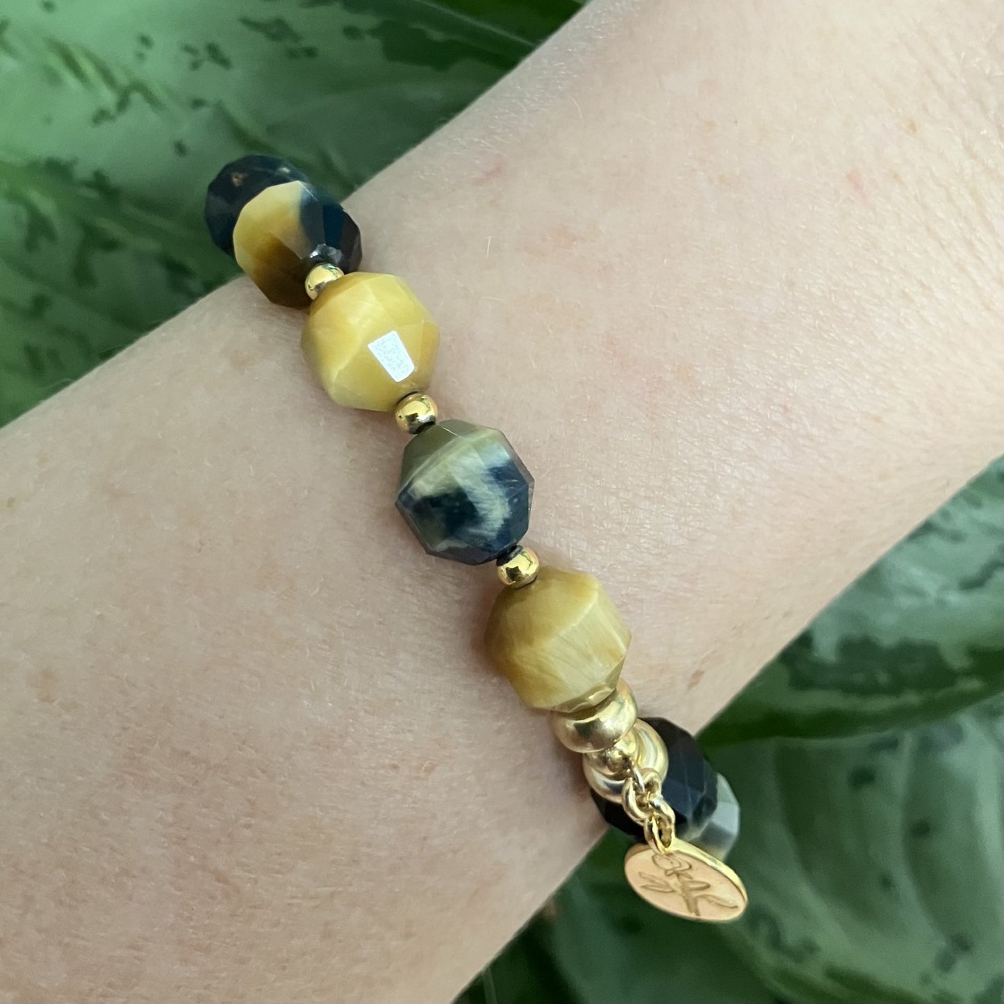 Tiger Eye facet gold (18-19cm) (19)
