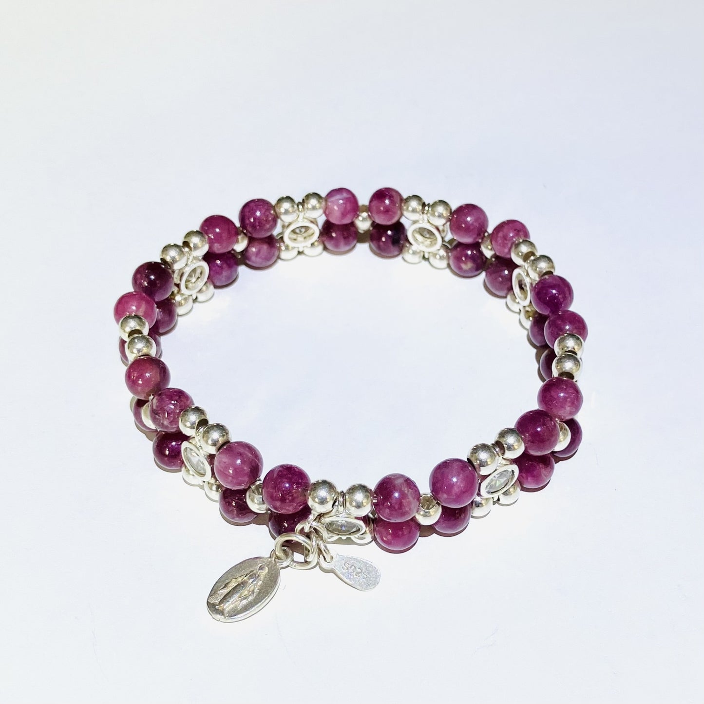 Tourmaline Bracelet 925 silver & zirkon 16,5-17,5cm (60)