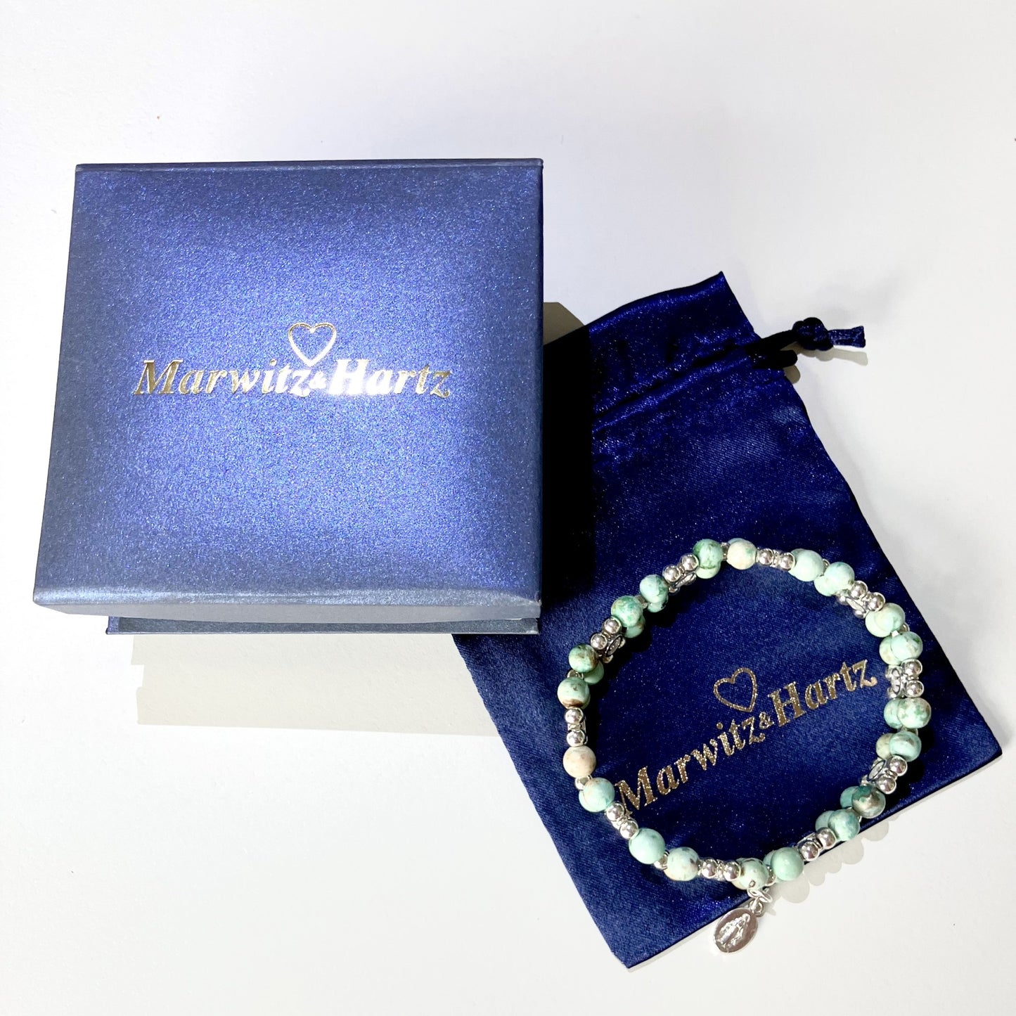 Turquoise (Peru) 6mm 925 sterling silver (17,5-18,5cm) (48)
