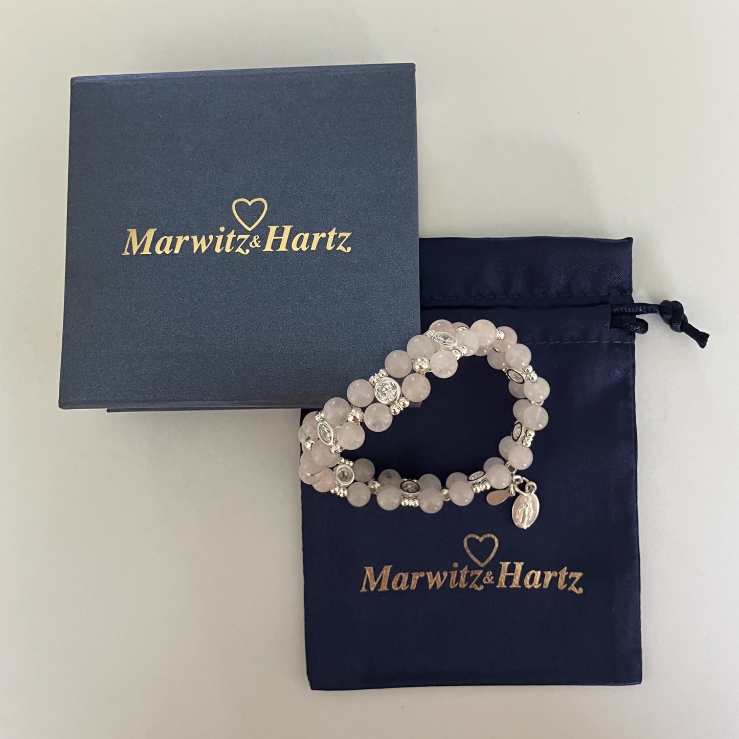 Rose Quartz 6mm Bracelet with zirkoon and 925 silver (16-17cm) (96-2)