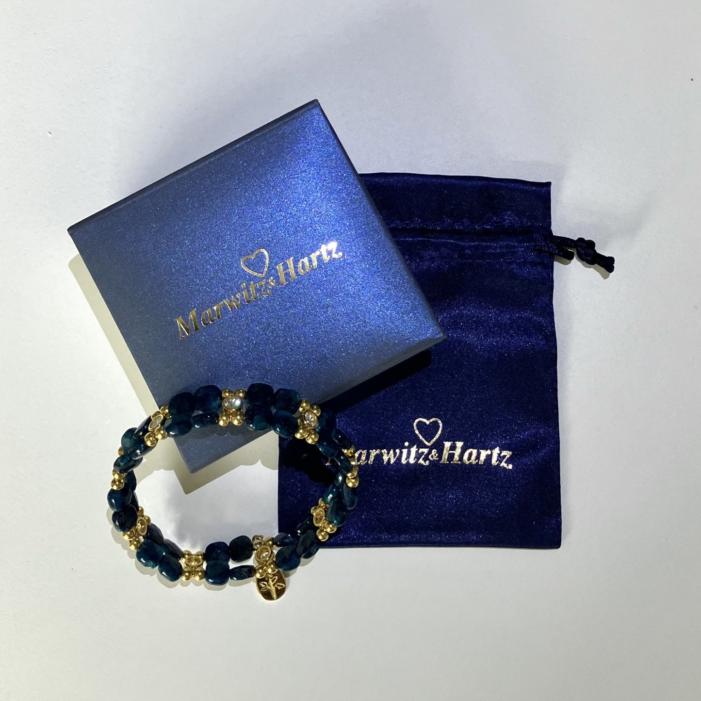 Apatite Bracelet in faceted squares - Gold plated 925 silver (18-19cm) (4)