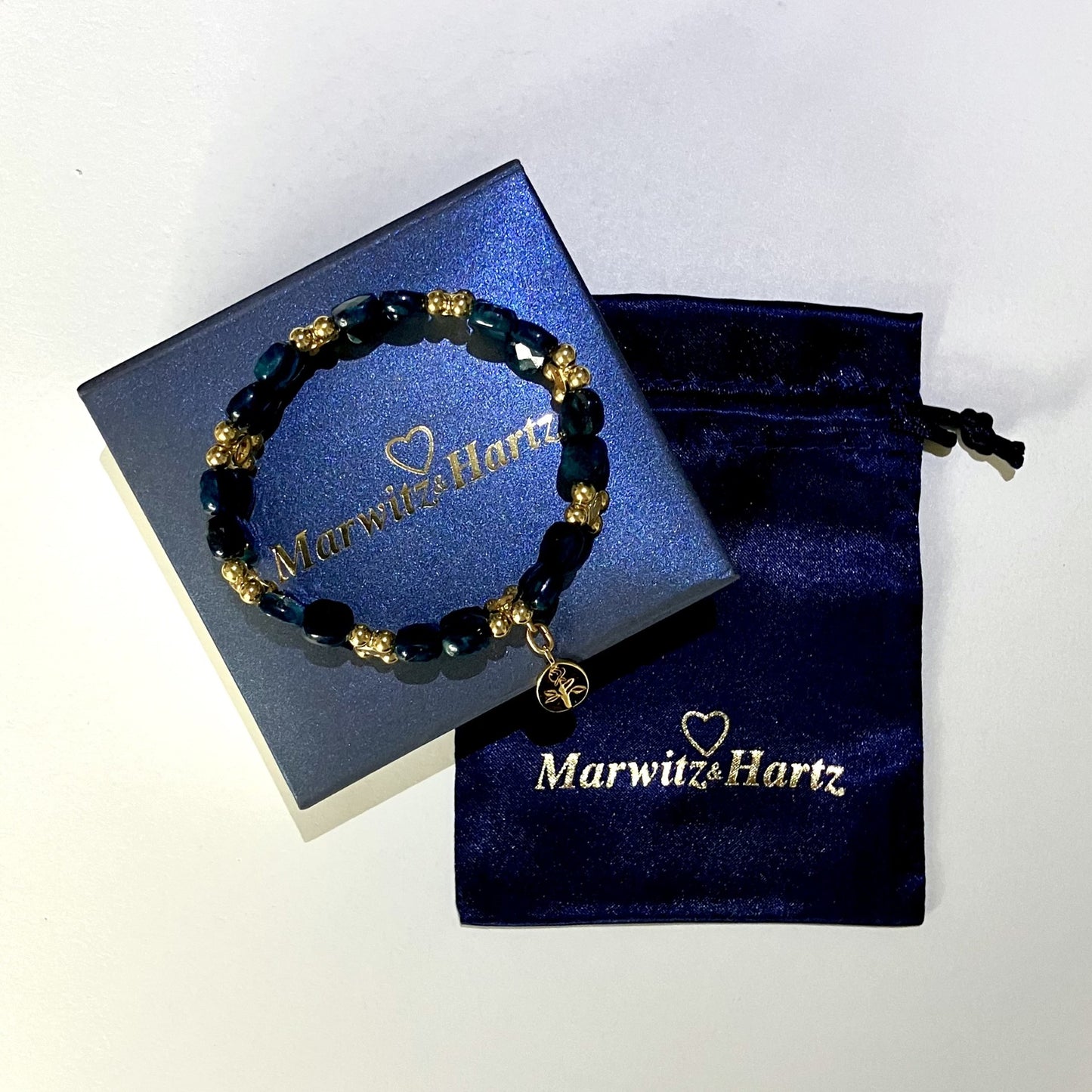 Apatite Bracelet in faceted squares - Gold plated 925 silver (16-17cm) (5)