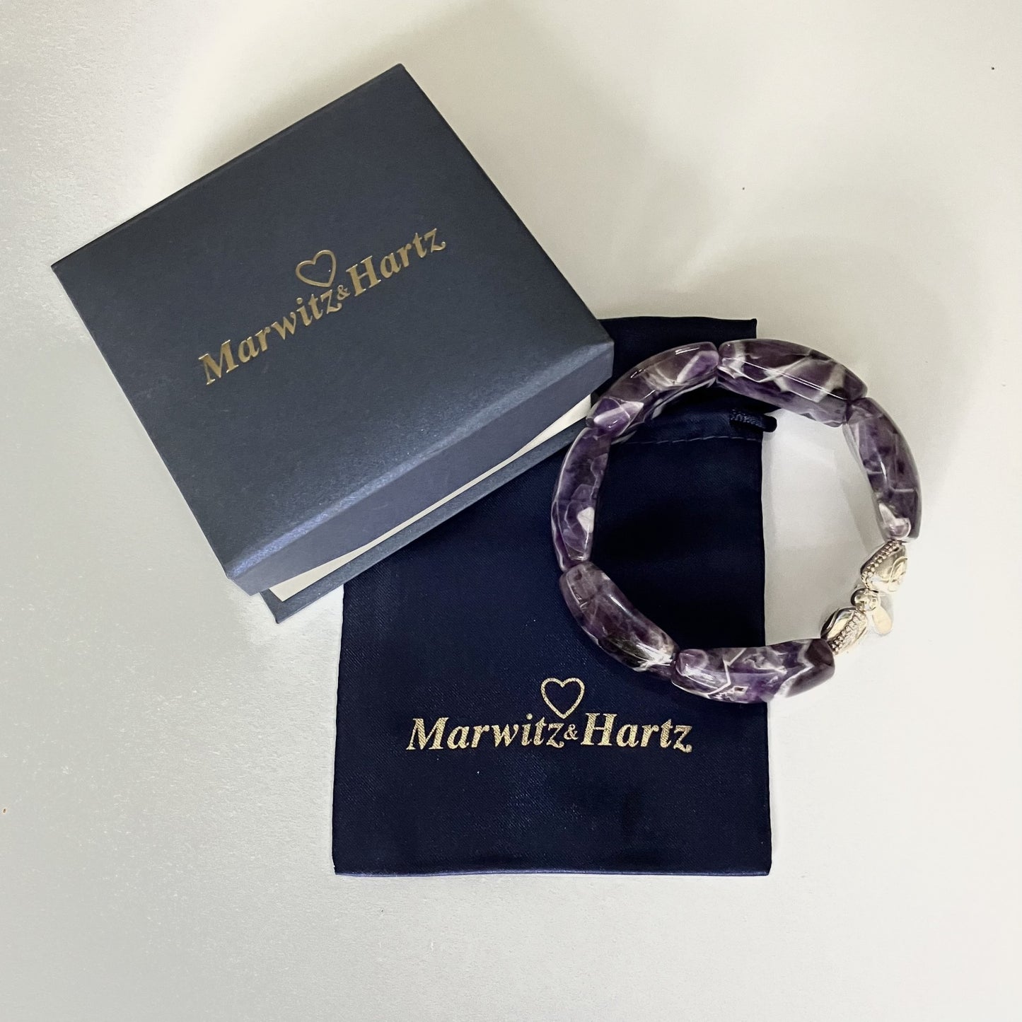 Amethyst Chevron Bangle large stones (16,5-17,5cm) (46-1)
