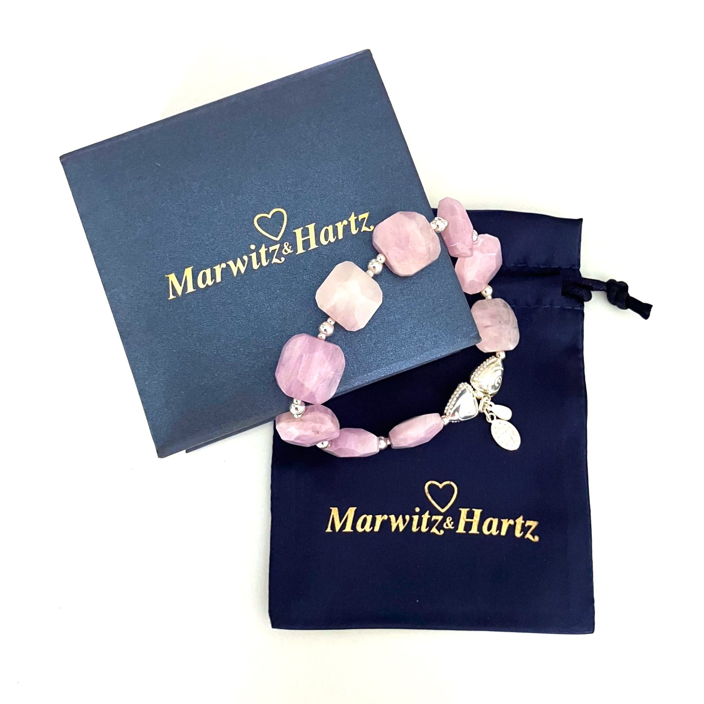 Kunzite bracelet 925 silver (17,5-18,5cm) (103)