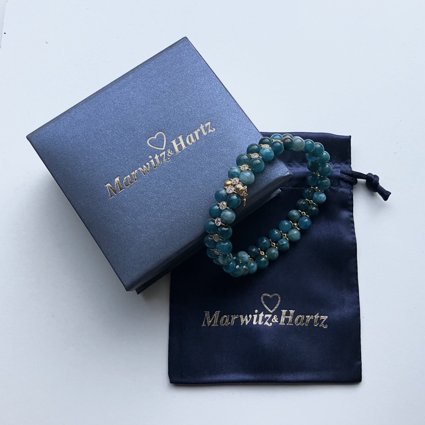 Apatite Bracelet 925 silver- 14kt gold plated (17,5-18,5cm) (26)