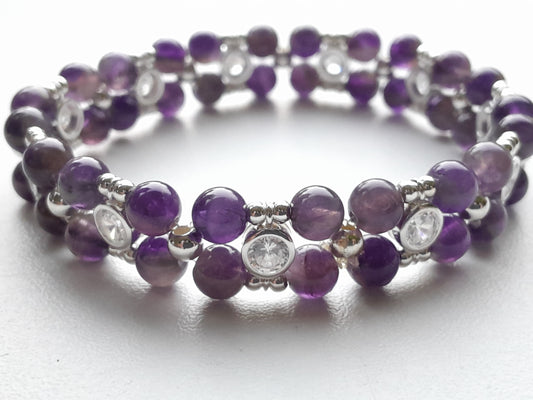 Amethyst Bracelet in 925 sterling silver and zirkon   (40)