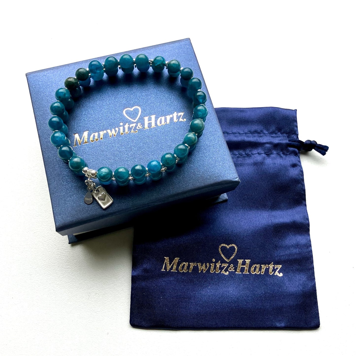 Apatite Bracelet 925 sterling silver (17,5-18,5cm)   (25)