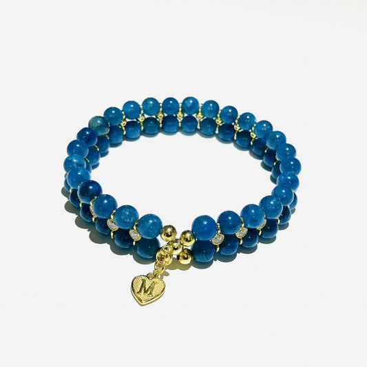 Apatite Bracelet in 925 gold plated (16-17cm) (51)
