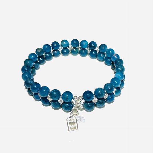 Apatite Bracelet 925 sterling silver (17,5-18,5cm)   (25)